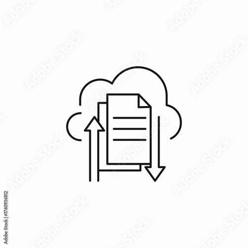 cloud data transfer icon sign vector
