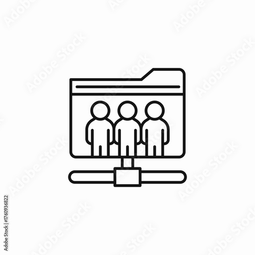collaborative network folder icon sign vector