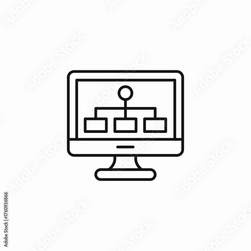 computer network structure icon sign vector
