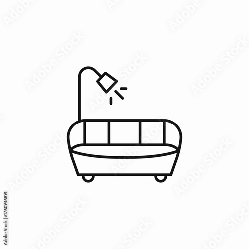couch with lamp icon sign vector