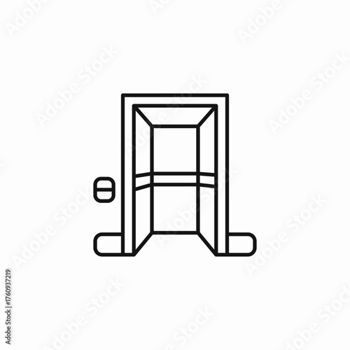 elevator door open icon sign vector