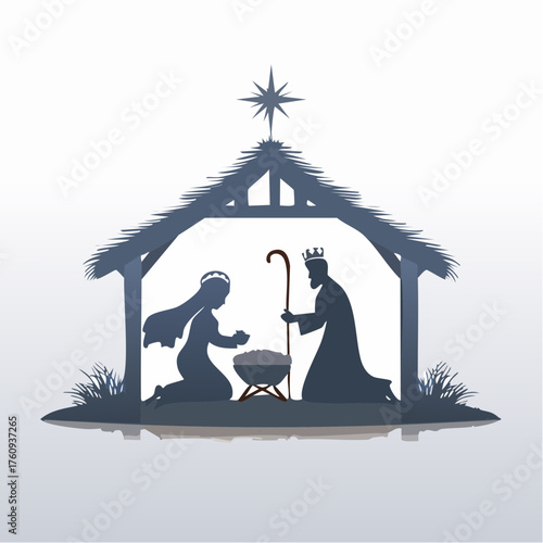 Weihnachtskrippe Silhouette