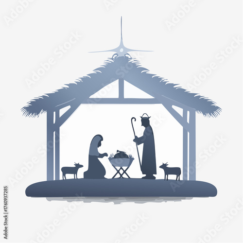 Weihnachtskrippe Silhouette