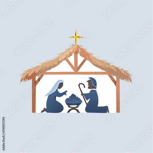 Weihnachtskrippe Silhouette