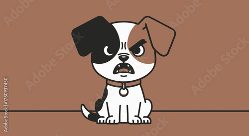 Cartoon illustration of an angry dog with a stern expression, perfect for expressing annoyance