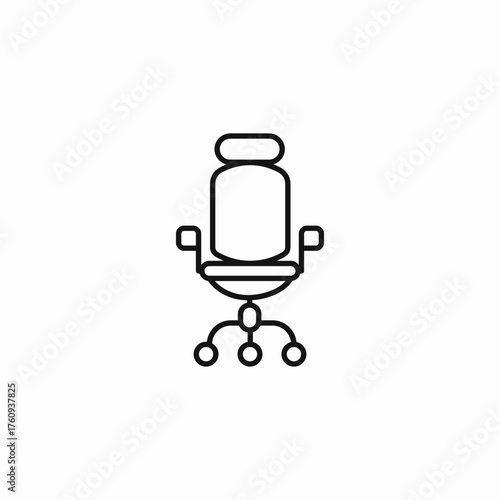 office chair rolling icon sign vector