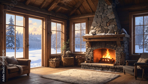 fireplace in the living room