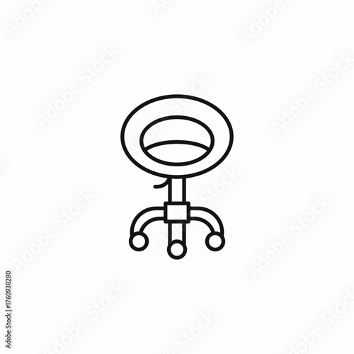 rolling office chair icon sign vector