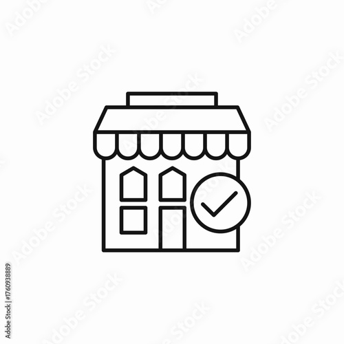 verified shop store icon sign vector