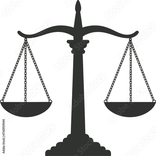 Justice Scales Silhouette Isolated with Transparent Background Weighing Symbol