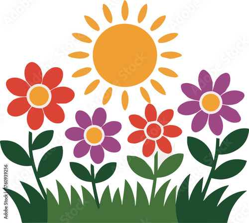 Blooming Flowers and Bright Sunshine