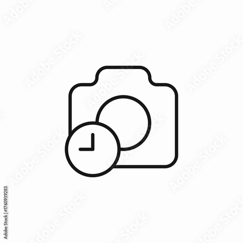 camera with timer icon sign vector