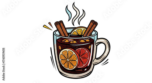 Mulled wine with orange and cinnamon
