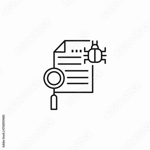 debugging bug report icon sign vector