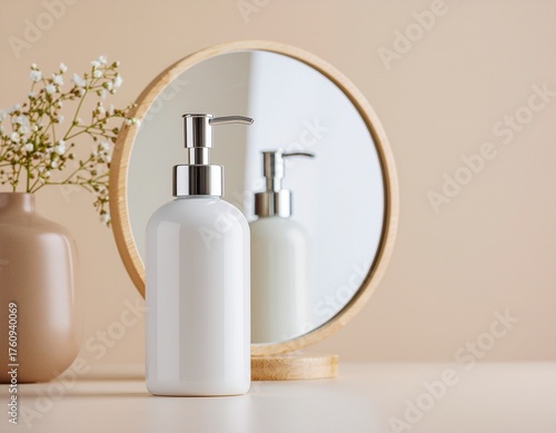 foto produk botol pump untuk facial wash atau sabun mandi