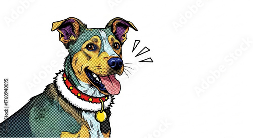 Dog wearing a Christmas collar 