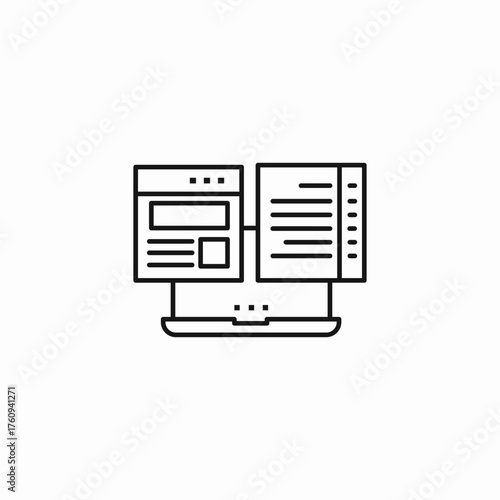 split screen multitasking icon sign vector