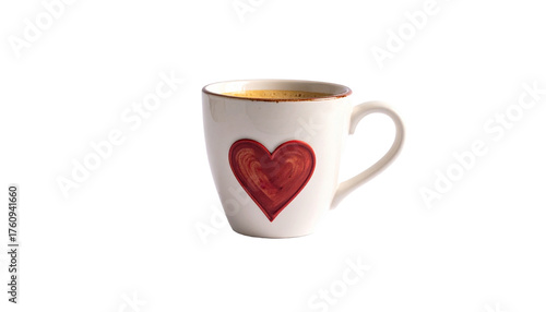 Kaffeetasse mit einem Herz, transparenter Hintergrund, png