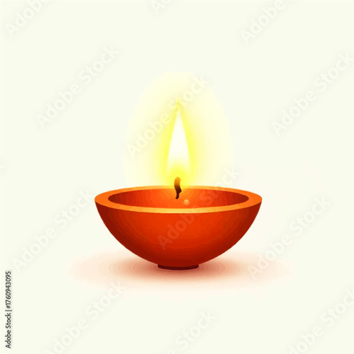 Warm candlelight glows from a traditional diya lamp, radiating peace and serenity, perfect for Diwali greetings, spiritual reflection, or festive celebrations