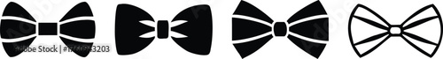 Stylish Bow Tie Vector Collection Silhouette Line Art for Clothing Design