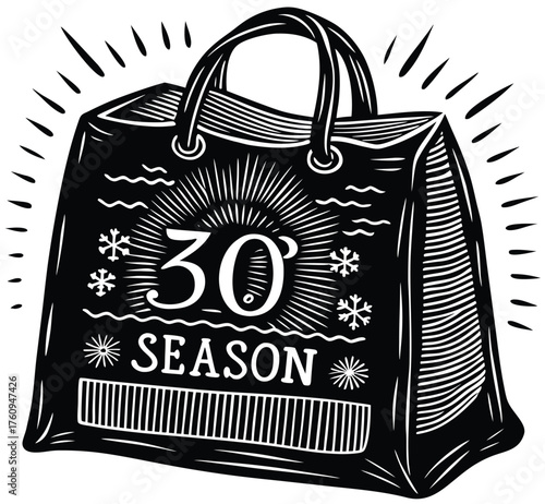 Shopping bag vector illustration icon symbol for secure online sale and fashion retail buy