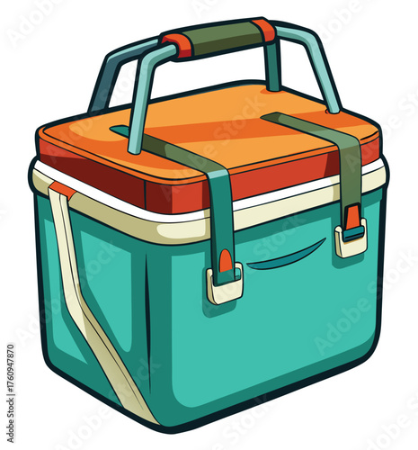 Vector illustration of a medical first aid kit in a suitcase or briefcase with a handle for travel and storage