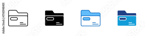 Folder File Multiple Style Icon Design Vector - Document folder symbolizing storage, archive, and organization of files or data