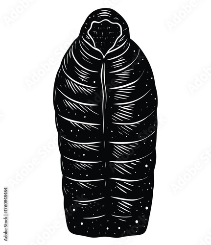 Cozy Dreams Snug Sleeping Bag Illustration for Camping and Outdoor Adventures Under the Stars