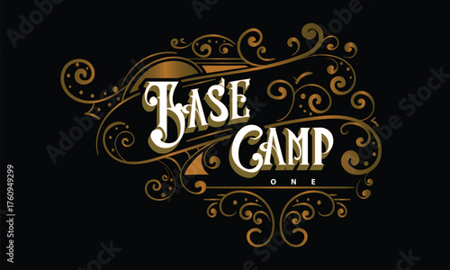 BASE CAMP ONE lettering custom style design