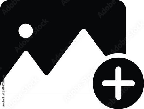  add image icon set. Upload photo symbols. Insert Picture and Media Gallery icons collection