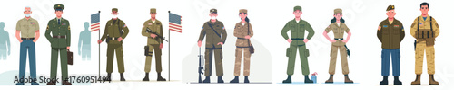 young soldiers stand side by side with veterans