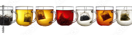 Variety of tea bags in clear cups (1)