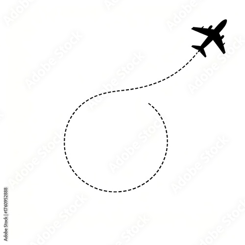 Airplane flying in circular path