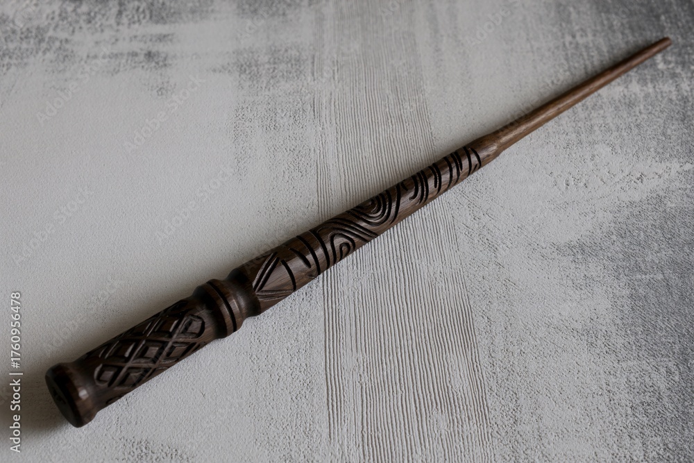 Naklejka premium Magic wand wizarding world cosplay prop wizard wand carved wood fantasy tool