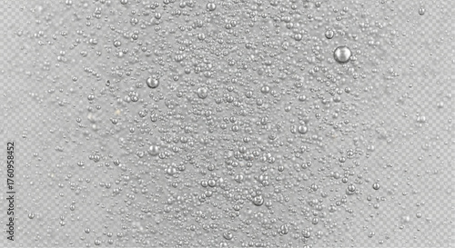 A mesmerizing close-up captures the ethereal beauty of countless bubbles suspended in a liquid environment, forming a captivating and abstract composition. vector illustration overlay