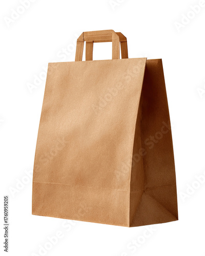 Light brown paper shopping bag with handles