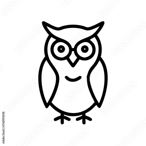 Cartoon owl illustration with big eyes and friendly expression  