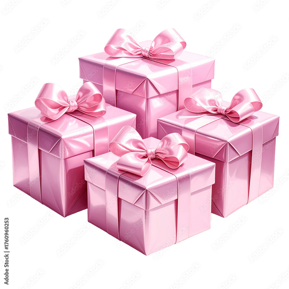 Obraz premium niedliche Geschenke in pink, transparenter Hintergrund, png