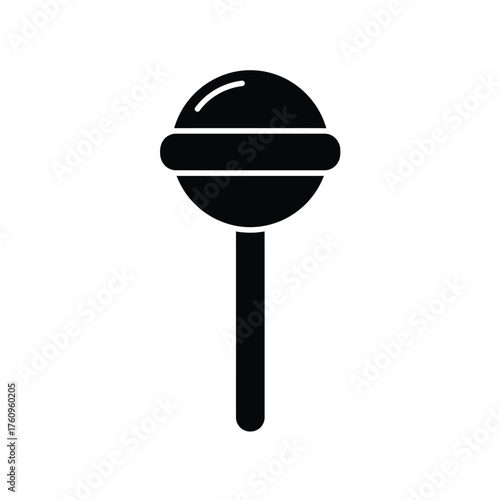 Black lollipop icon on white background candy sweet