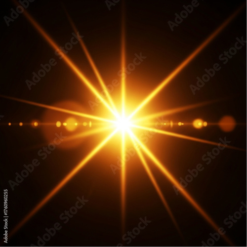 A mesmerizing display of radiant energy explodes across a dark backdrop, capturing the intense brilliance and dynamic nature of light.  vector illustration overlay