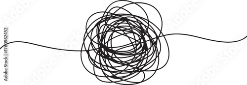 A tangled ball of string, representing complexity, confusion, and disorder it symbolizes a lack of clarity and a state of entanglement