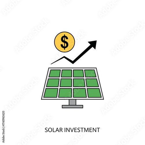 Solar panel graphic representing solar investment and financial growth  
