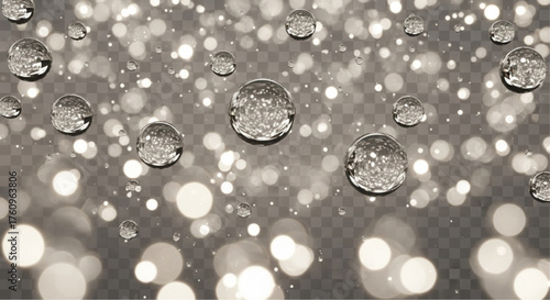 Captivating image of water droplets glistening, capturing light, and creating an abstract pattern.  vector illustration