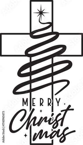 Christian Christmas cross Svg,Christ Svg