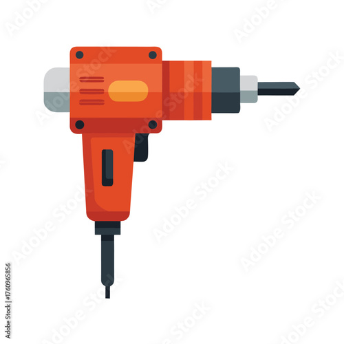 Orange Cordless Power Drill with Black Bit Keywords: drill, power tool, cordless, orange, black