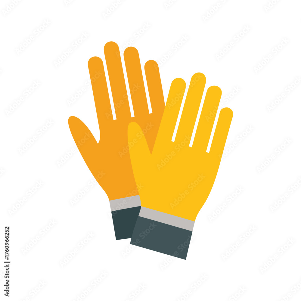 Obraz premium Pair of Orange and Yellow Work Gloves safety gloves