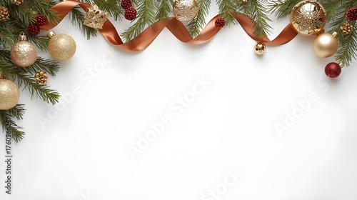Christmas Decoration Flat-Lay Collection Isolated on White Background



