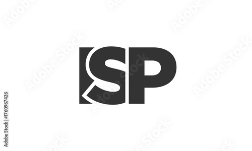 ISP logo design template with strong and modern bold text. Initial based vector logotype featuring simple and minimal typography. Trendy company identity.