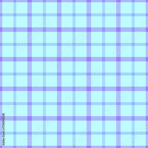 Rich pattern check fabric, scratched seamless texture textile. Trim plaid background vector tartan in light and indigo colors.