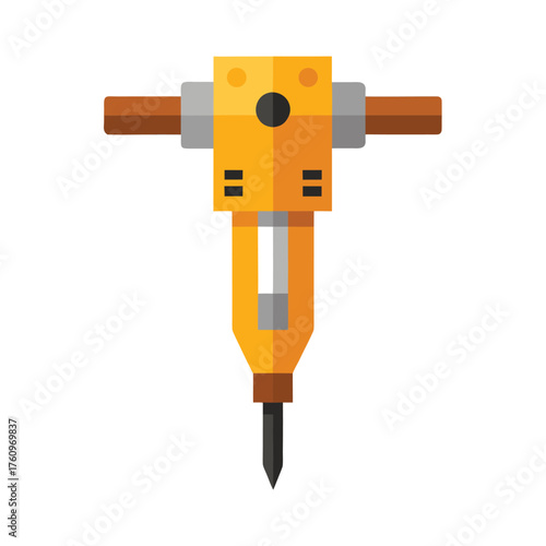 Yellow Jackhammer With Black Tip tool construction equipment
